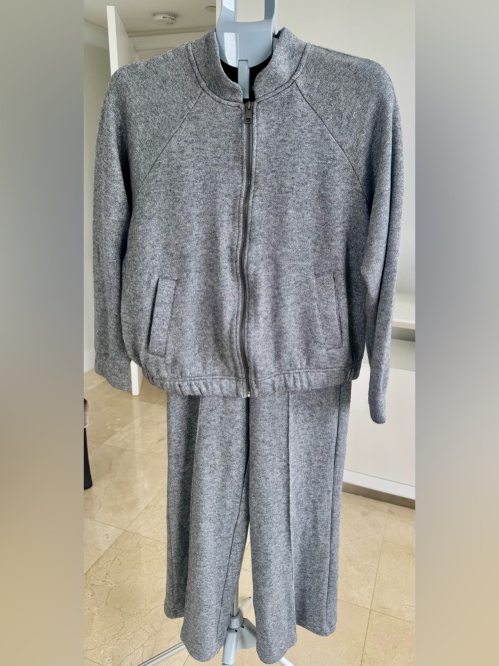 LeComte Heather Gray 2pc  Knit Top and pants set